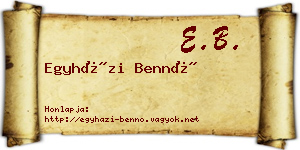 Egyházi Bennó névjegykártya